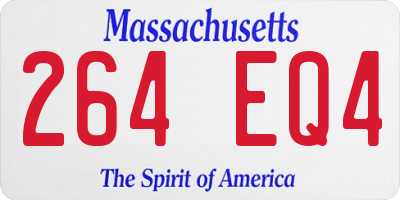 MA license plate 264EQ4