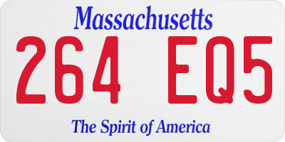 MA license plate 264EQ5