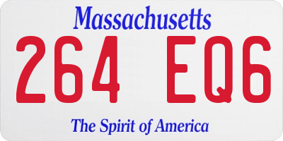 MA license plate 264EQ6