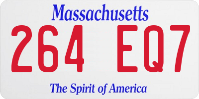 MA license plate 264EQ7
