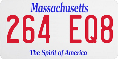 MA license plate 264EQ8