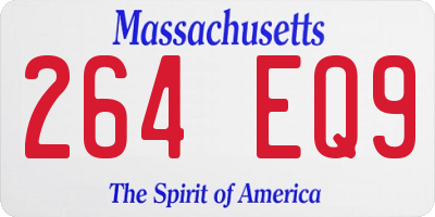 MA license plate 264EQ9