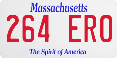MA license plate 264ER0