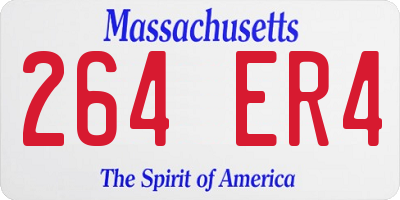 MA license plate 264ER4