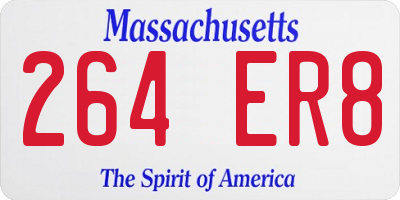 MA license plate 264ER8