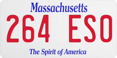 MA license plate 264ES0