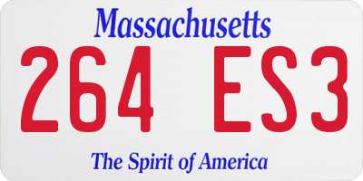 MA license plate 264ES3