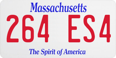 MA license plate 264ES4