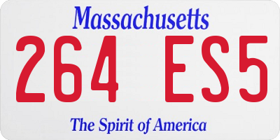 MA license plate 264ES5