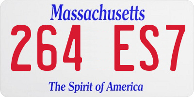 MA license plate 264ES7