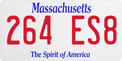 MA license plate 264ES8