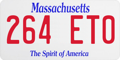 MA license plate 264ET0