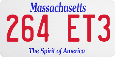 MA license plate 264ET3