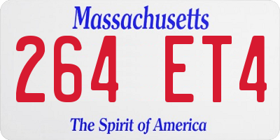 MA license plate 264ET4