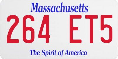 MA license plate 264ET5