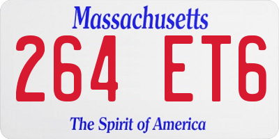 MA license plate 264ET6