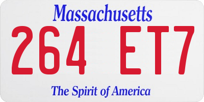 MA license plate 264ET7