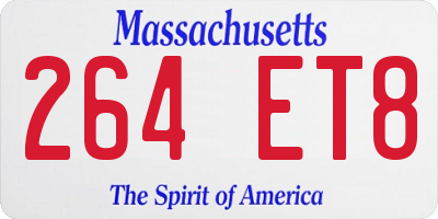 MA license plate 264ET8