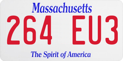 MA license plate 264EU3