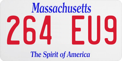 MA license plate 264EU9