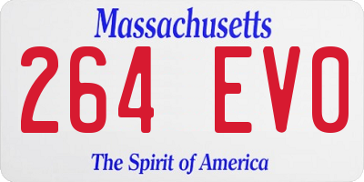 MA license plate 264EV0