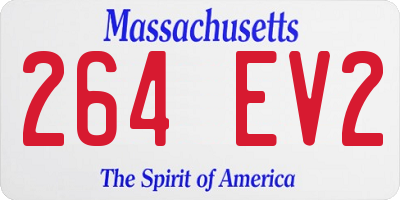 MA license plate 264EV2