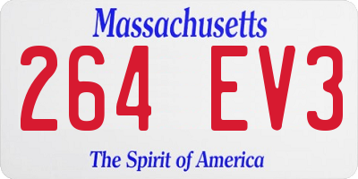 MA license plate 264EV3