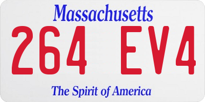 MA license plate 264EV4
