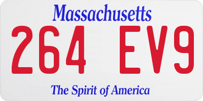 MA license plate 264EV9