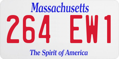 MA license plate 264EW1