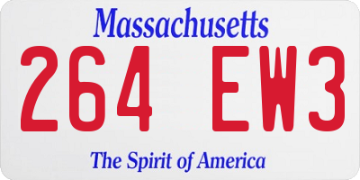 MA license plate 264EW3