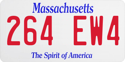 MA license plate 264EW4
