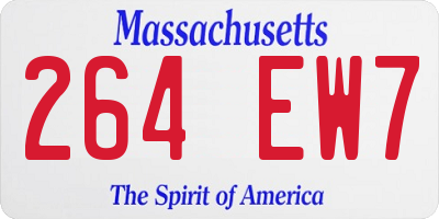 MA license plate 264EW7