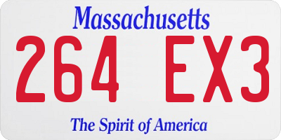 MA license plate 264EX3