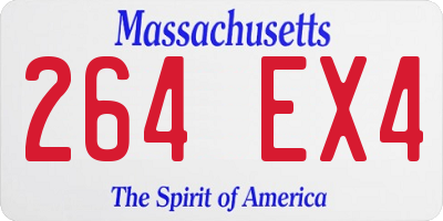 MA license plate 264EX4