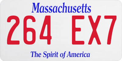 MA license plate 264EX7