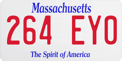MA license plate 264EY0