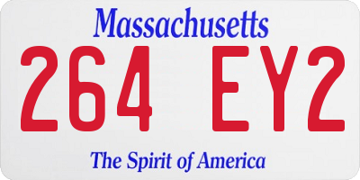 MA license plate 264EY2