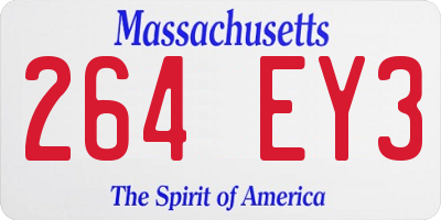 MA license plate 264EY3
