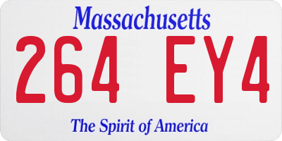 MA license plate 264EY4