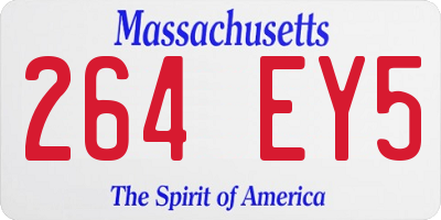 MA license plate 264EY5