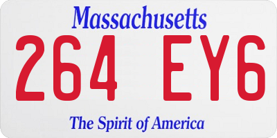MA license plate 264EY6