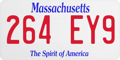 MA license plate 264EY9