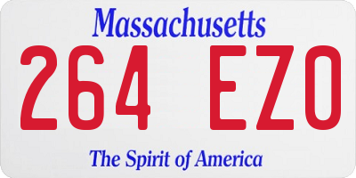 MA license plate 264EZ0