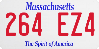 MA license plate 264EZ4