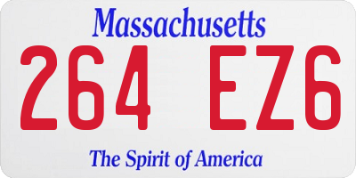MA license plate 264EZ6