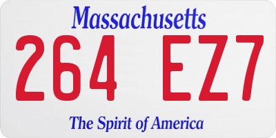MA license plate 264EZ7