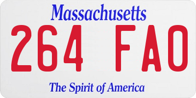 MA license plate 264FA0