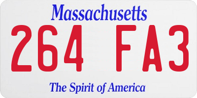 MA license plate 264FA3