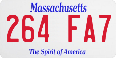 MA license plate 264FA7